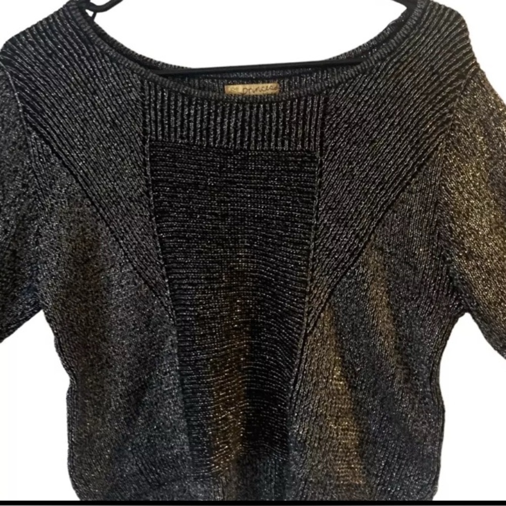 Pre Owned Women’s Vera Wang Princess Metallic Look Top Sweater Sz Lg Classic